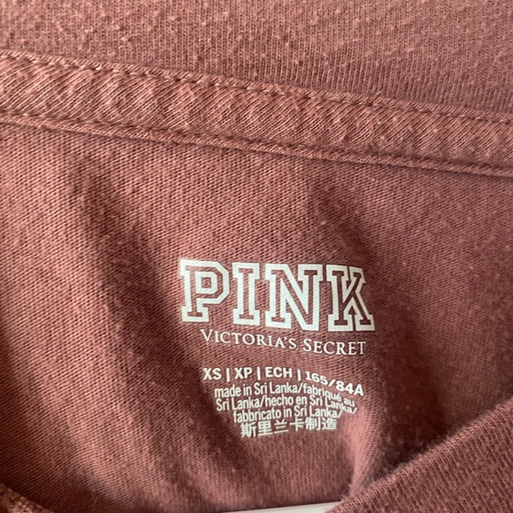 VS Pink Long Sleeve Baggy Crop Shirt - Picture 3 of 3